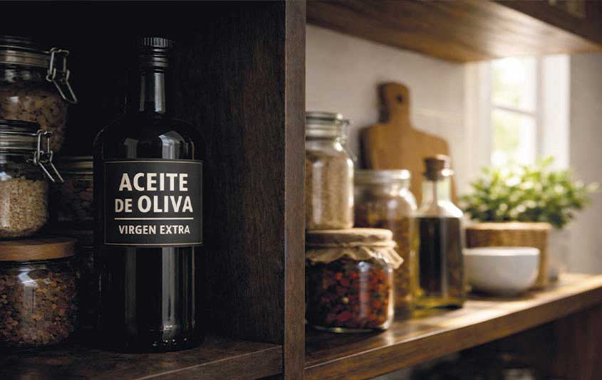 botella oscura aceite oliva conservacion